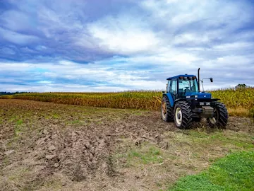 tractor in farm field
