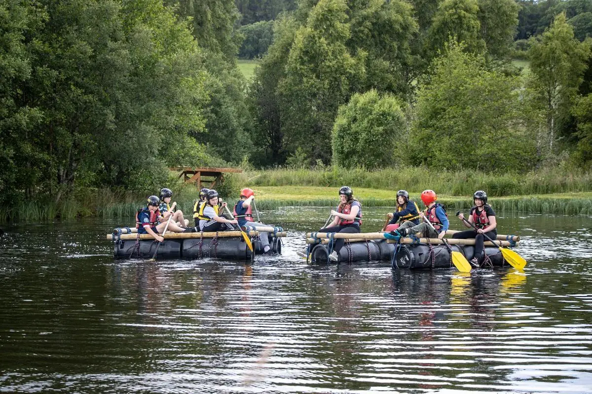 young people on a gorge walking activity