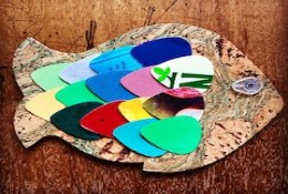 colourful recycled fish design