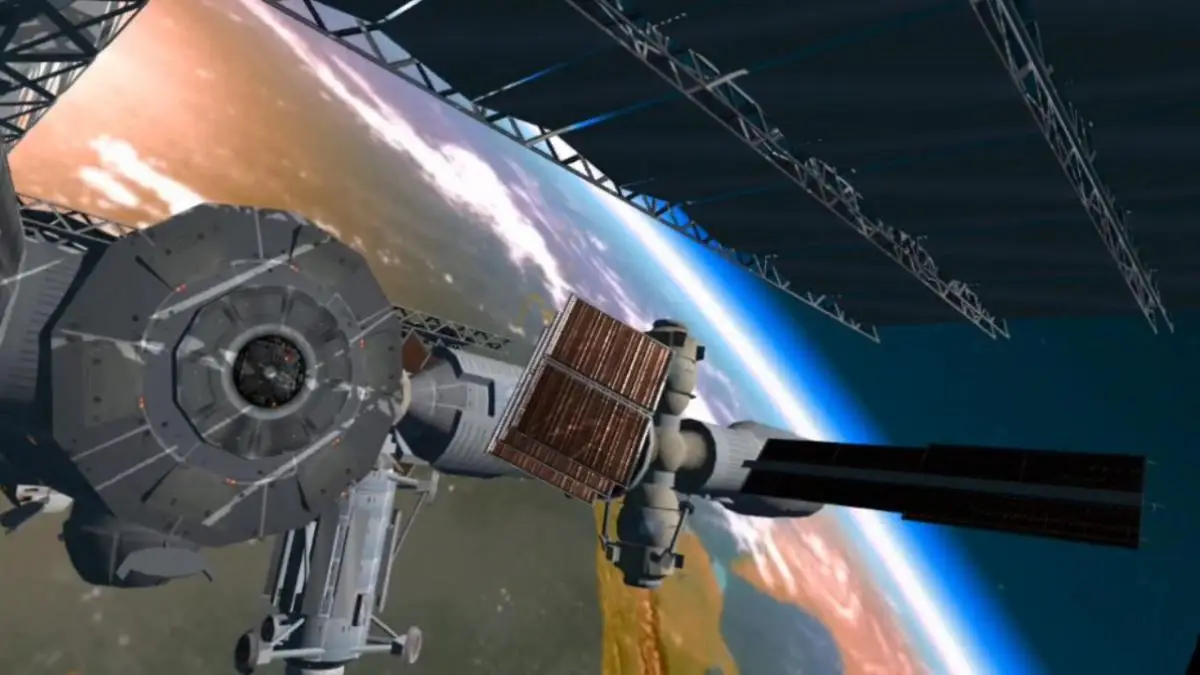 VR view from the ISS space station