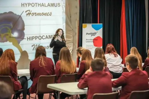 school children in a careers workshop
